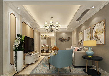 衡陽銀豐潤園130㎡ 三室兩廳 簡歐風格裝修效果圖